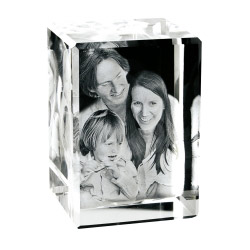 3D rechthoekige glasblok met foto